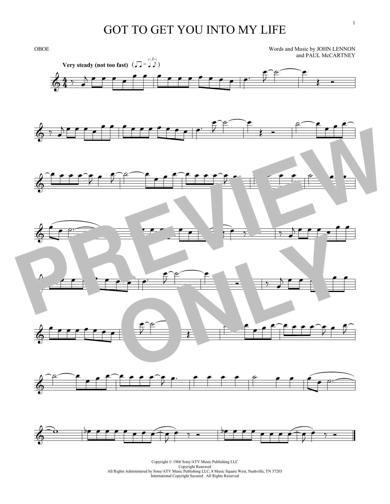Produktgalerie: Seite 1 von 1 Got To Get You Into My Life, The Beatles, Oboe