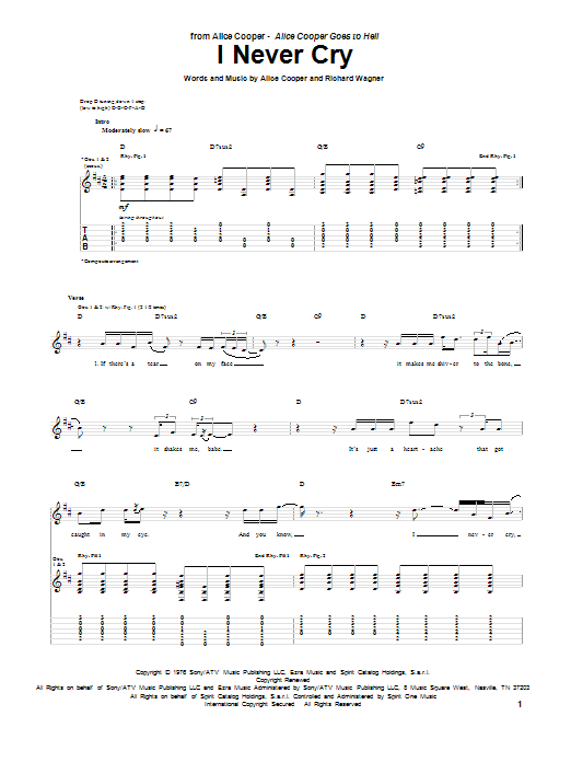 Product gallery: Page 1 of 1 I Never Cry, Alice Cooper
