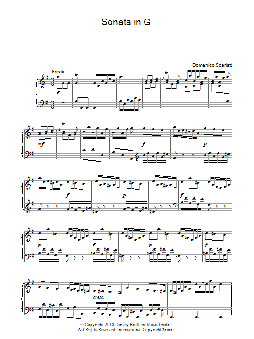 Product gallery: Page 1 of 1 Sonata In G Major, Domenico Scarlatti