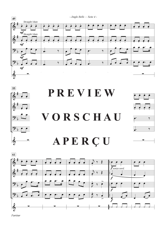 Produktgalerie: Seite 5 von 12 Jingle Bells, , (Blechbläserquartett 2 Trompete (B), Posaune/Tenorhorb, Tuba)