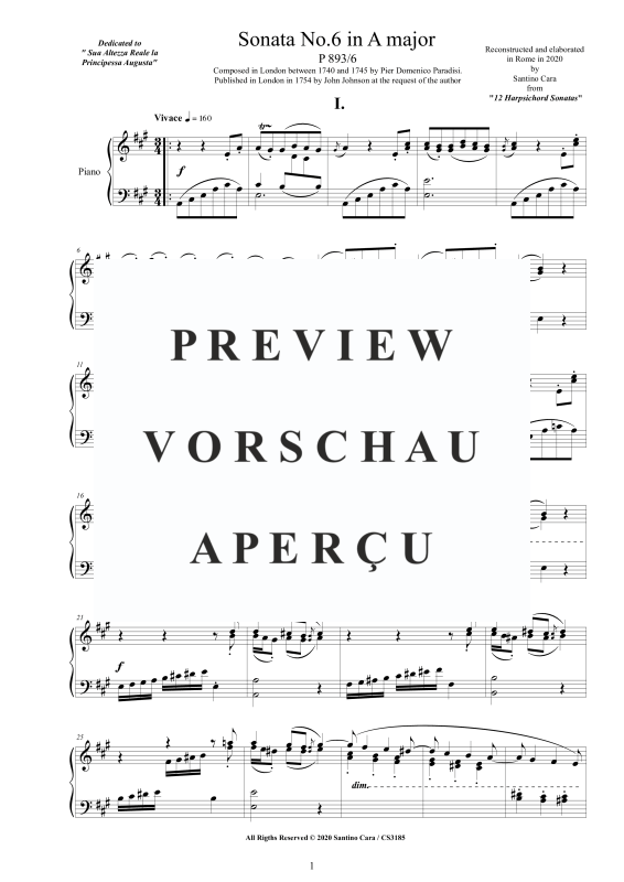 Produktgalerie: Seite 2 von 9 Sonate Nr. 6 in A-Dur, , Klavier Solo