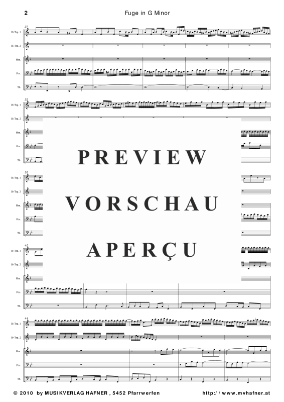 Produktgalerie: Seite 7 von 11 Fuge in G Moll, , (Blechbläser Quintett)