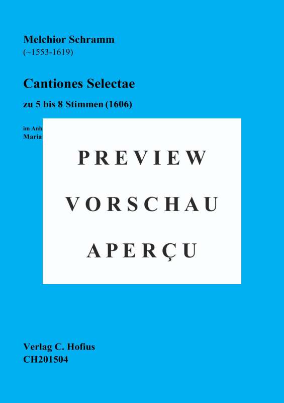 Produktgalerie: Seite 2 von 11 Cantiones Selectae (1606), , Gemischter Chor 5-8 stimmig