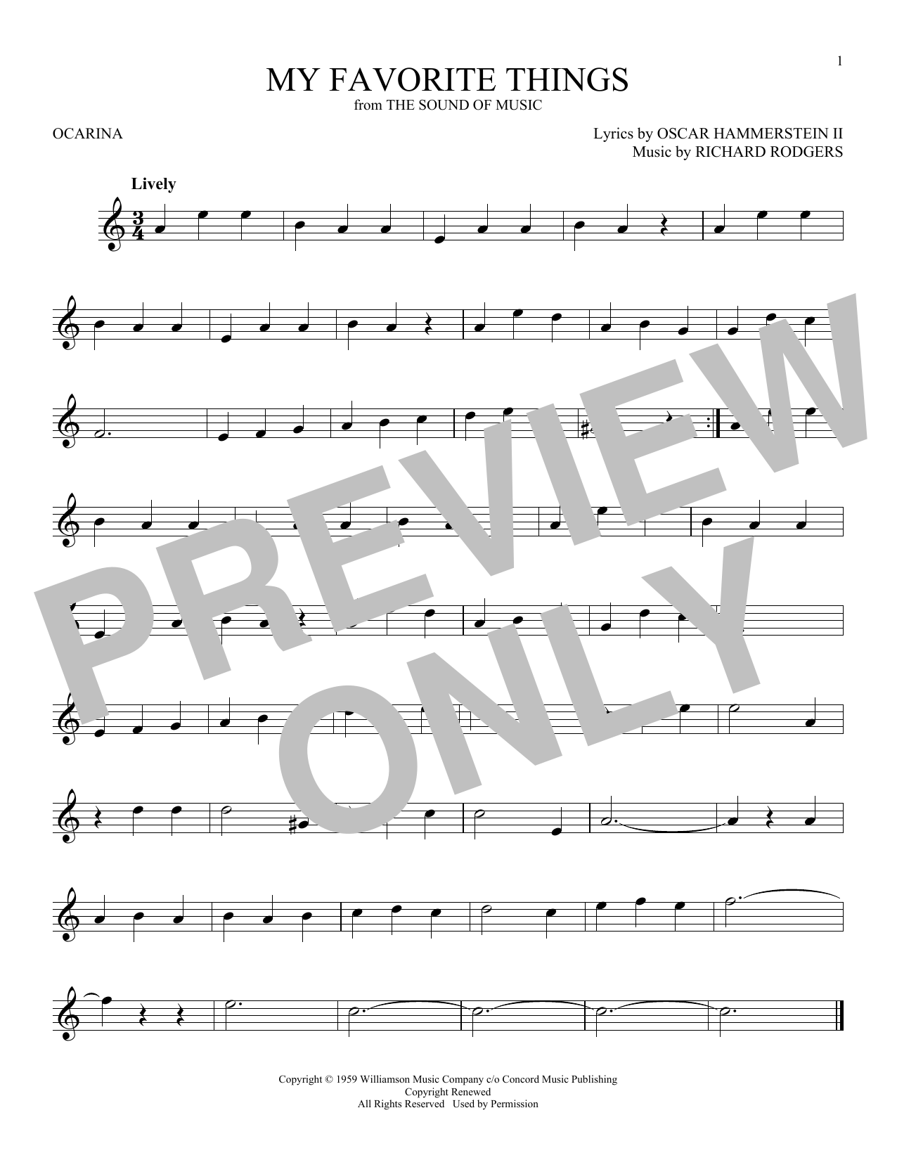 Product gallery: Page 1 of 1 My Favorite Things (from The Sound Of Music), Rodgers & Hammerstein