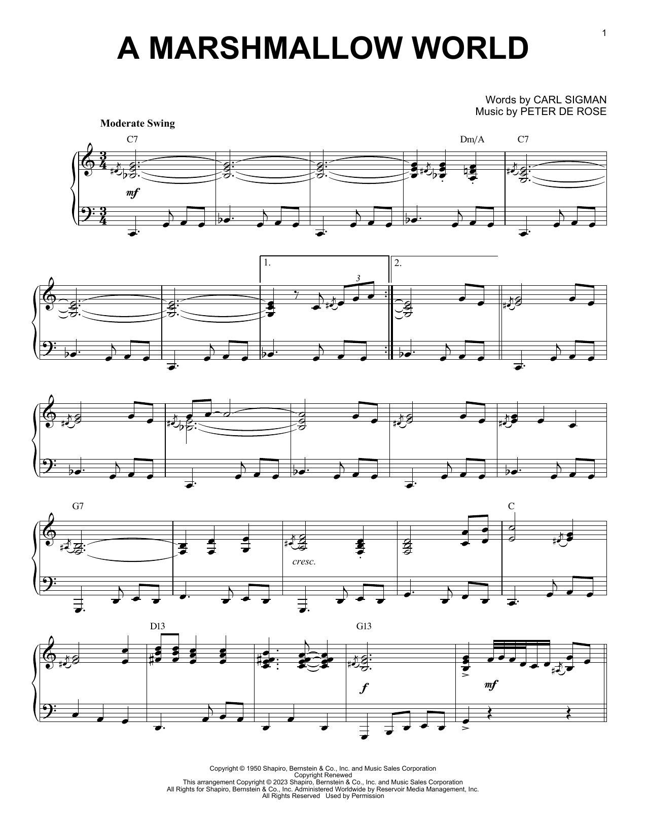Product picture to: A Marshmallow World [Boogie Woogie version] (arr. Brent Edstrom)