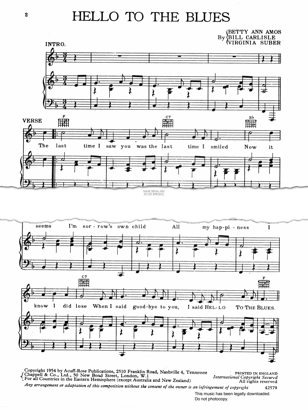 Product gallery: Page 1 of 1 Hello To The Blues, Betty Amos