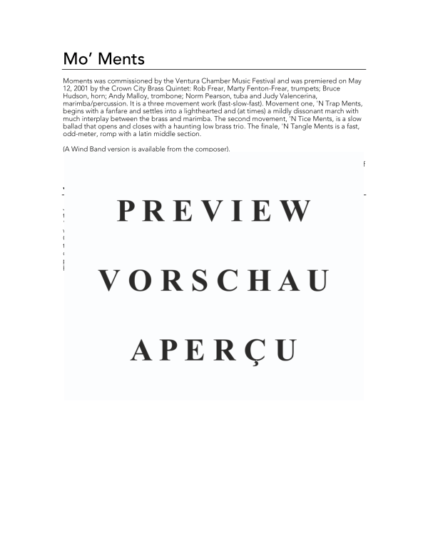 Produktgalerie: Seite 4 von 11 Mo´Ments, , (Blechbläser Quintett)