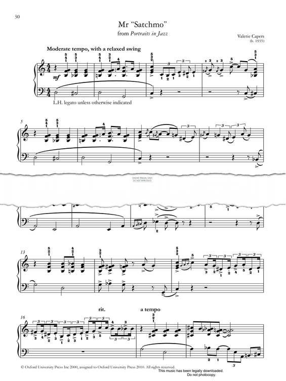 Produktgalerie: Seite 1 von 1 Mr “Satchmo” (from Portraits in Jazz), Valerie Capers, Klavier