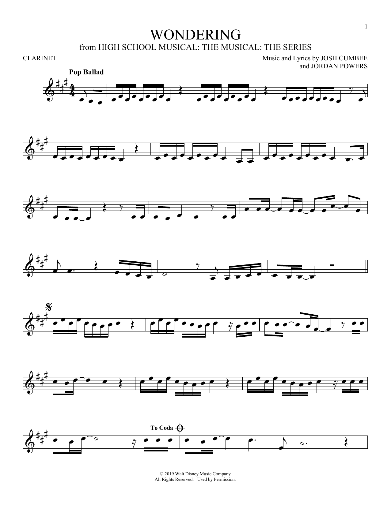 Product gallery: Page 1 of 1 Wondering (from High School Musical: The Musical: The Series), Olivia Rodrigo & Julia Lester