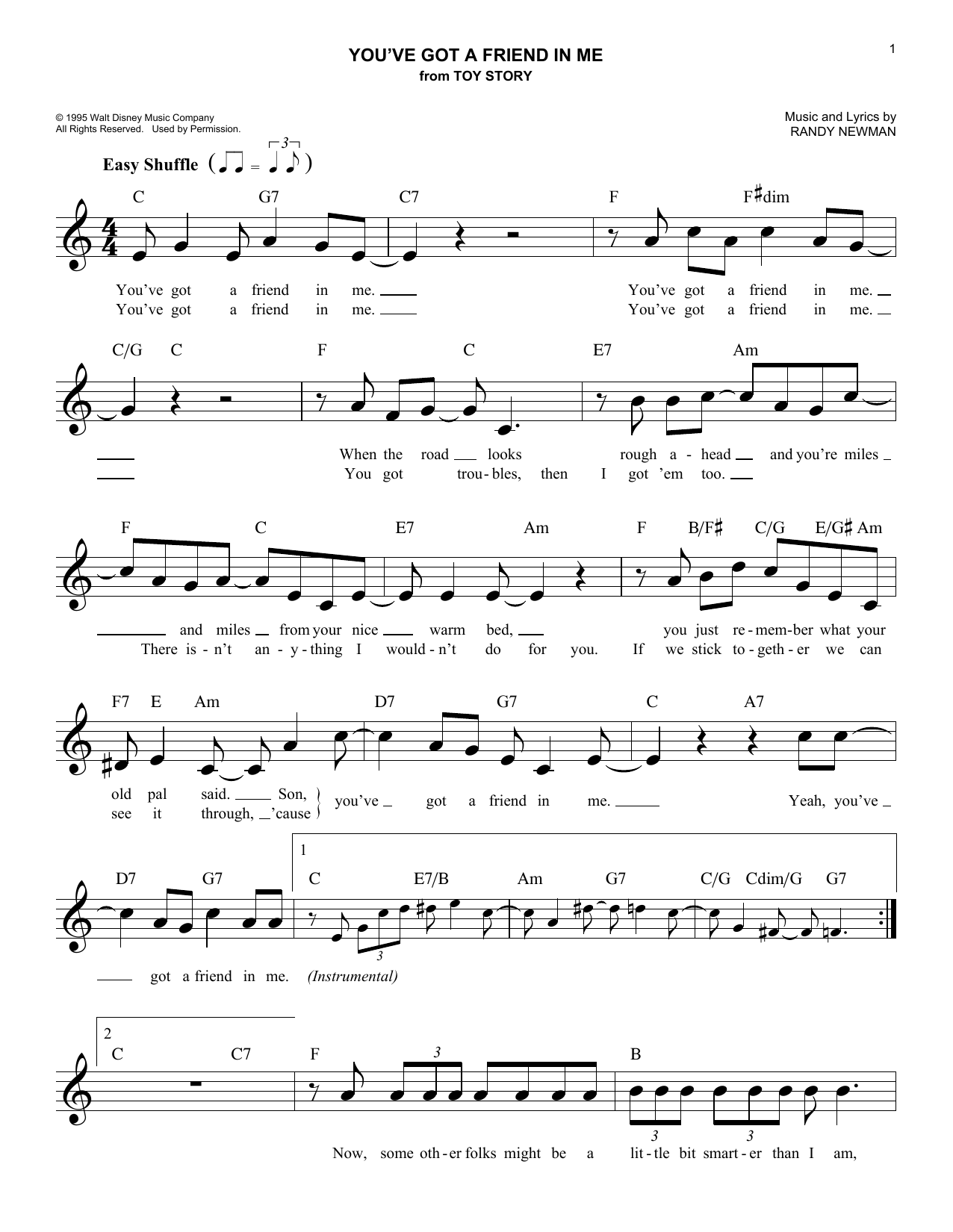 Produktbild zu: You've Got A Friend In Me (from Toy Story)