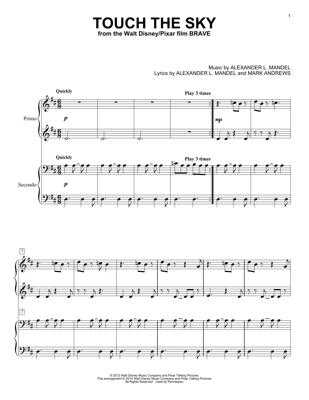 Produktbild zu: Touch The Sky (From Brave)