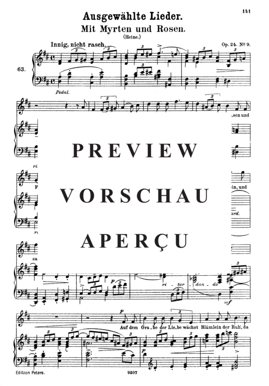 Product gallery: Page 2 of 5 Mit Myrten und Rosen Op.24 No.9, , High Voice and Piano