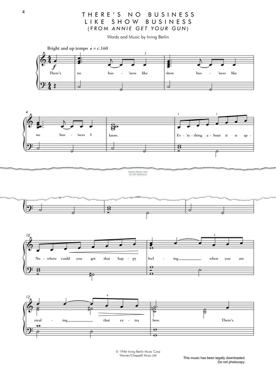 Produktgalerie: Seite 1 von 1 There's No Business Like Show Business, Irving Berlin, Klavier