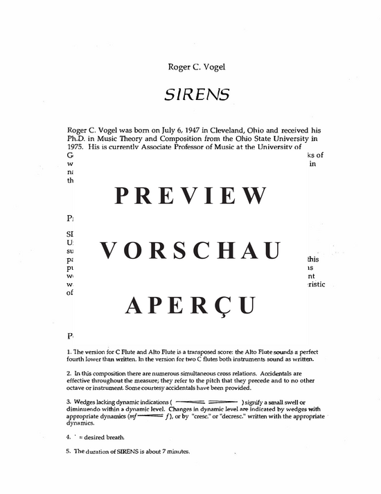 Product gallery: Page 21 of 21 Sirens , , (flute and alto flute/flute)