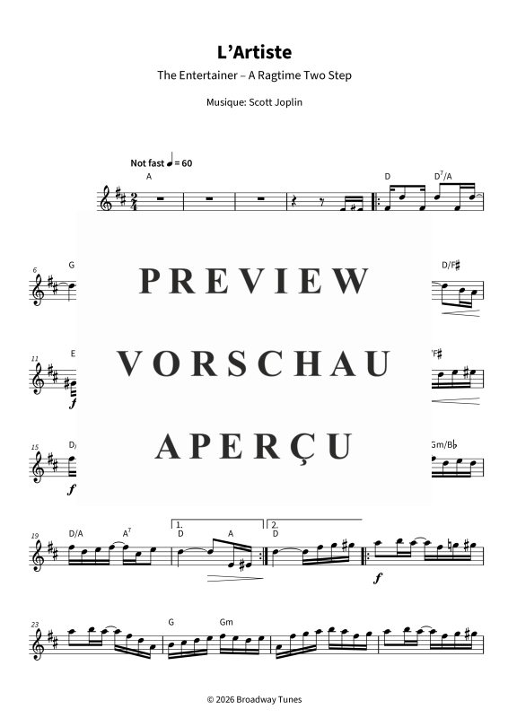 gallery: L´Artiste - The Entertainer - A Ragtime Two Step, , Tenorsaxophon in B