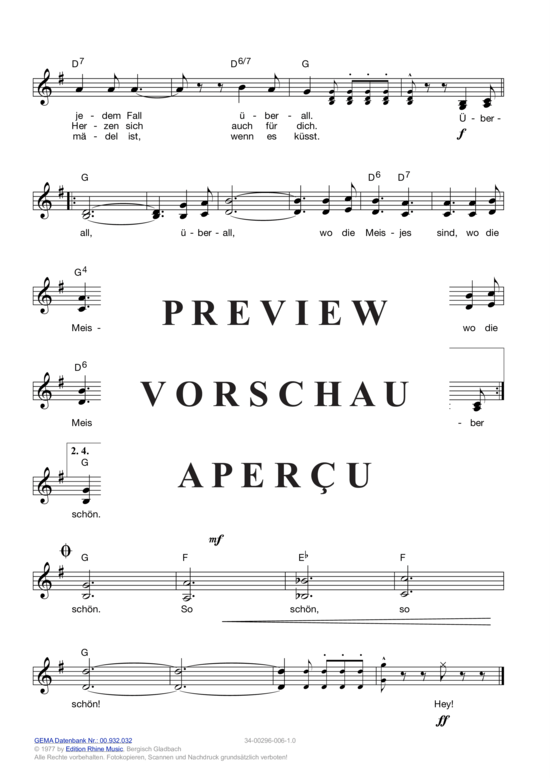 Produktgalerie: Seite 4 von 11 Überall, wo die Meisjes sind , Breck, Freddy, (Melodie-Stimmen in C/B/Es)