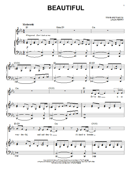 Produktgalerie: Seite 1 von 1 Beautiful, Christina Aguilera, Gesang, Klavier