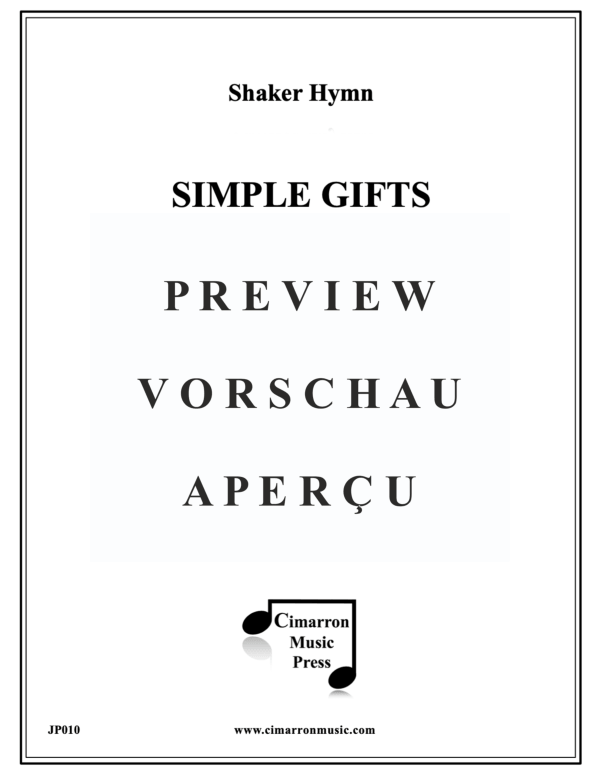 Produktgalerie: Seite 2 von 11 Simple Gifts - Shaker Hymn, , Blechbläser Quintett