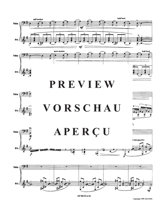 Produktgalerie: Seite 10 von 21 All We Do , , (Duett für Gitarre + Tuba)