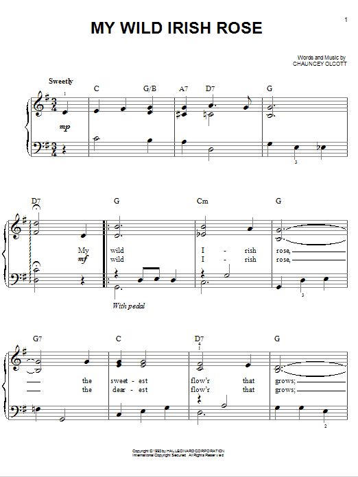 Produktgalerie: Seite 1 von 1 My Wild Irish Rose, Chauncey Olcott, Klavier