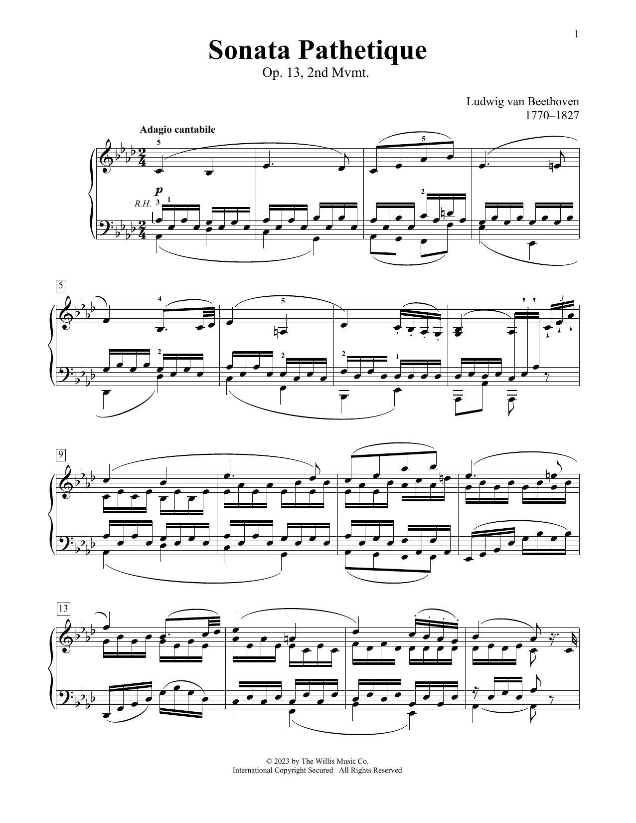 Produktbild zu: Pathetique Sonata, Op.13, 2nd mvmt
