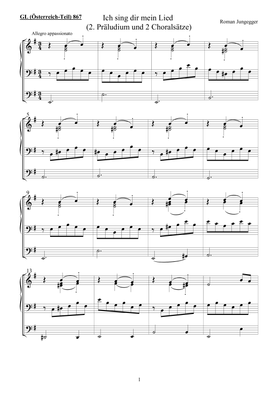 Product picture to: Ich sing dir mein Lied GL (Österreich-Teil) 867Roman Jungegger