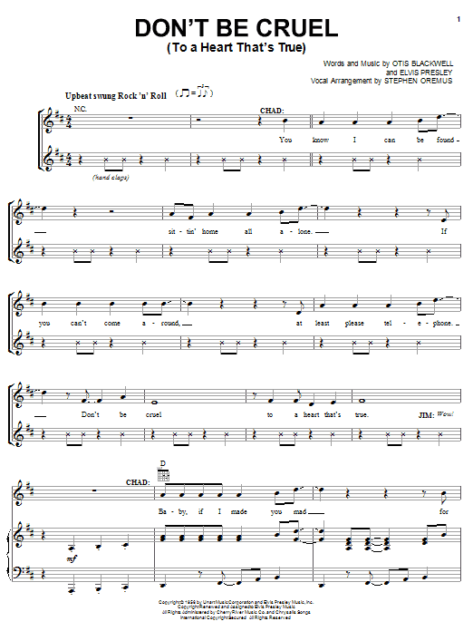 Produktgalerie: Seite 1 von 1 Don't Be Cruel (To A Heart That's True), Elvis Presley, Gesang, Gitarre, Klavier