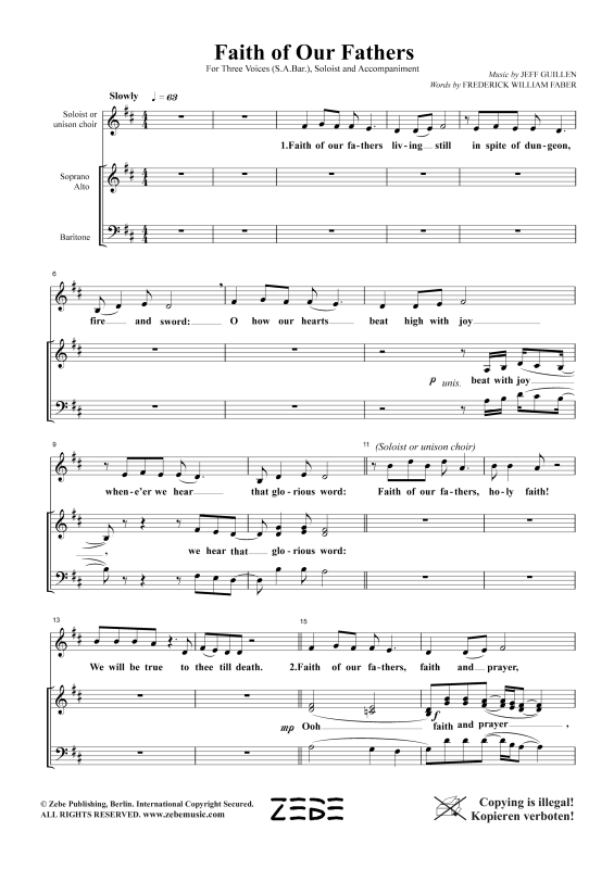 Produktgalerie: Seite 1 von 11 Faith of Our Fathers, , Gemischter Chor SAB, Solo und Klavier