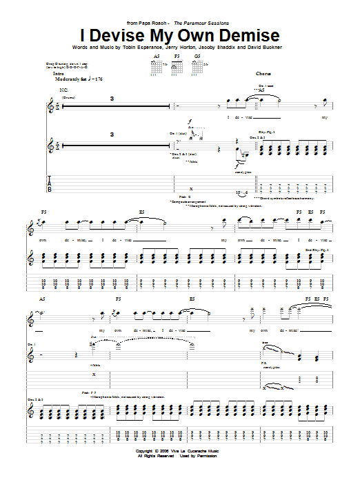Produktgalerie: Seite 1 von 1 I Devise My Own Demise, Papa Roach, Gitarre