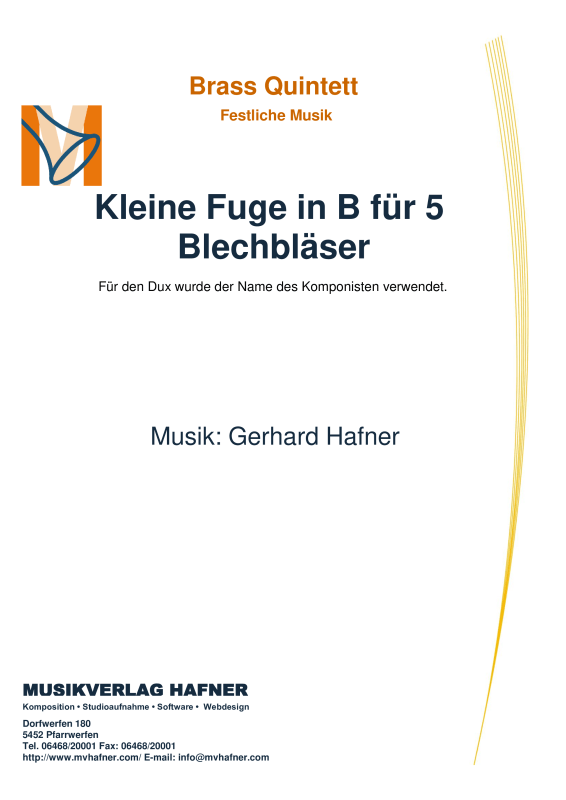 Produktbild zu: Kleine Fuge in B für 5 BlechbläserGerhard Hafner