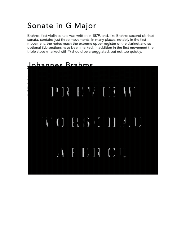 Product gallery: Page 4 of 11 Sonate in G Major, Op. 78, , (clarinet in Bb and piano)