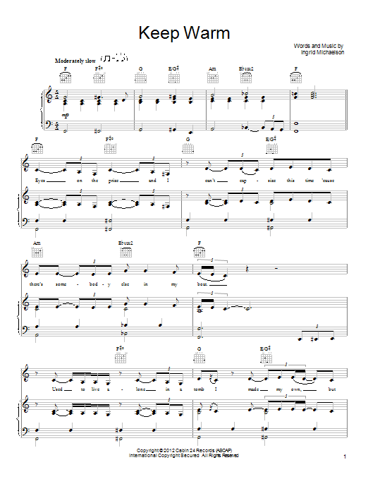 Produktgalerie: Seite 1 von 1 Keep Warm, Ingrid Michaelson, Gesang, Gitarre, Klavier