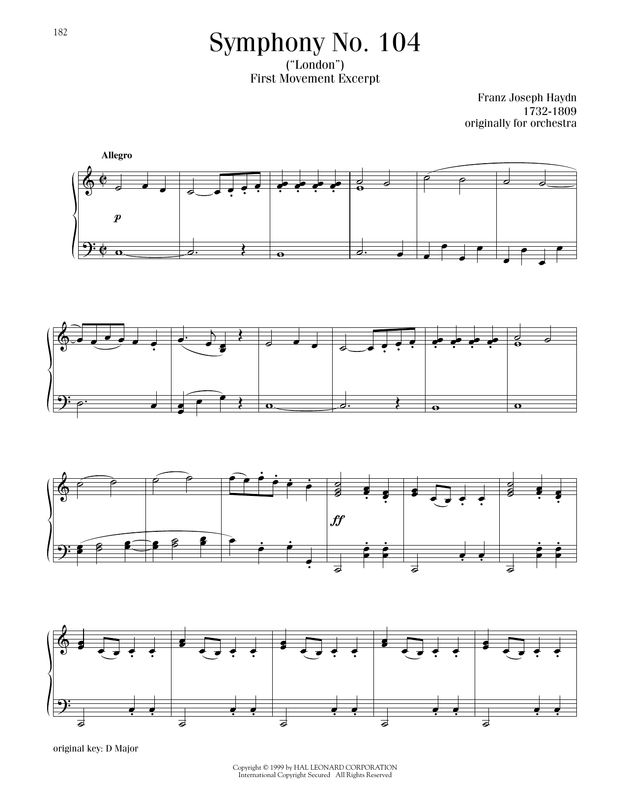 Product picture to: Symphony No. 104 in D Major ("London"), First Movement Excerpt