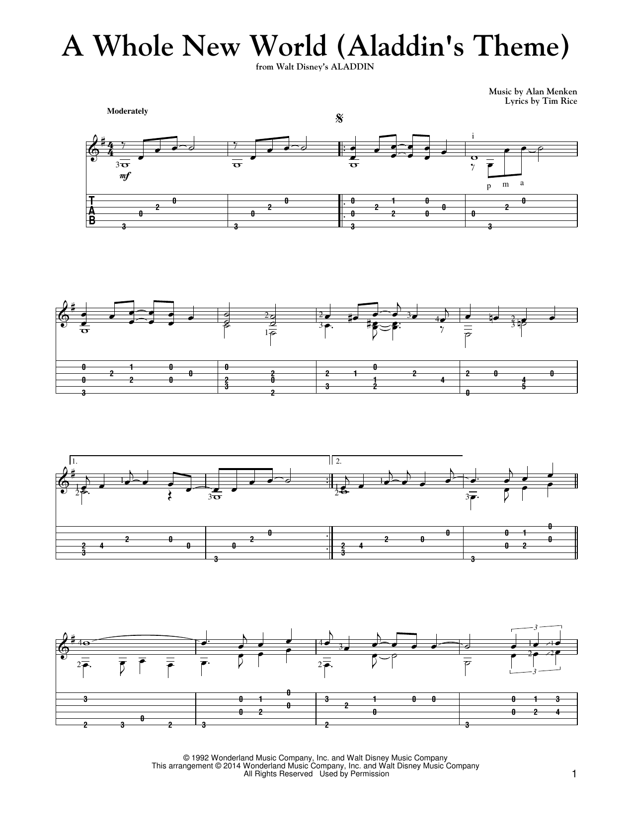 Produktbild zu: A Whole New World (from Aladdin)