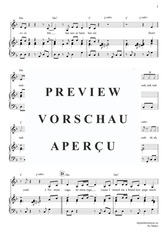 Produktgalerie: Seite 4 von 7 No Matter, Radics, Jack, Klavier, Gesang & Akkorde