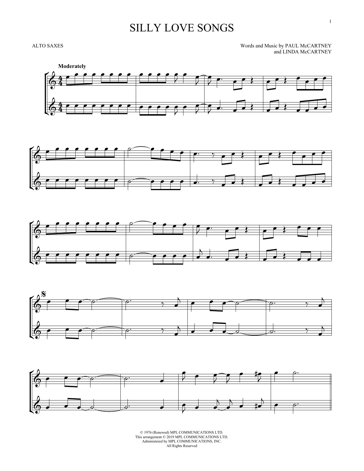 Product gallery: Page 1 of 1 Silly Love Songs, Wings