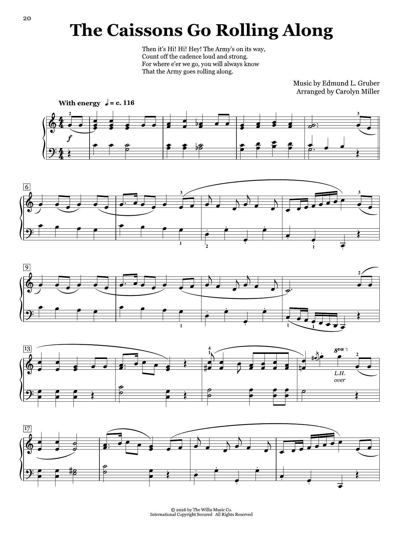 Produktbild zu: The Caissons Go Rolling Along (arr. Carolyn Miller)