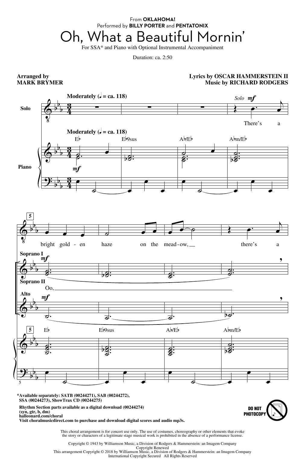 Produktgalerie: Seite 1 von 1 Oh, What A Beautiful Mornin' (from Oklahoma!), Mark Brymer, Chor