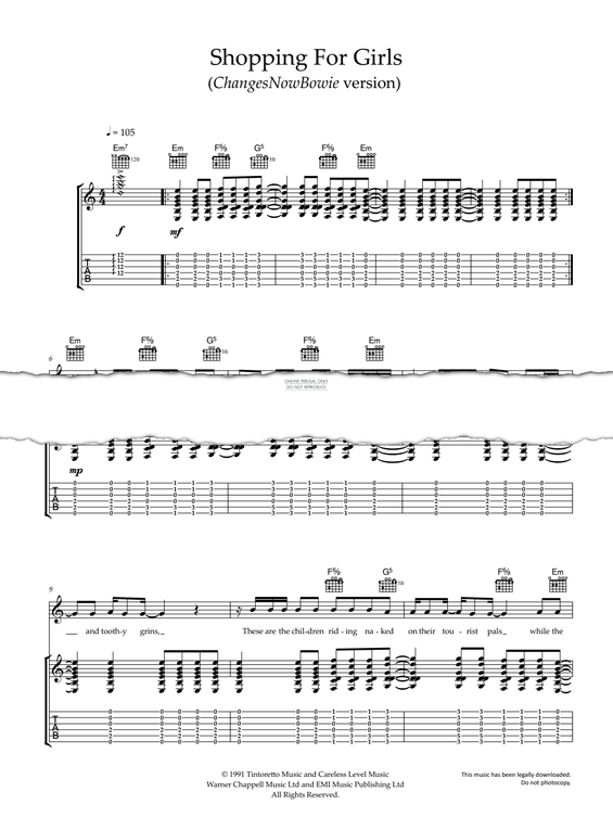 Produktgalerie: Seite 1 von 1 Shopping For Girls, David Bowie, Gesang, Gitarre
