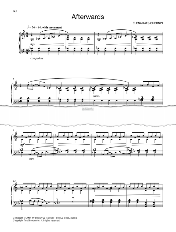 Produktgalerie: Seite 1 von 1 Afterwards, Elena Kats-Chernin, Klavier