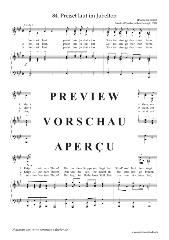 Product gallery: Page 2 of 3 Preiset laut im Jubelton (Psallite unigenito) , , (piano and vocals)