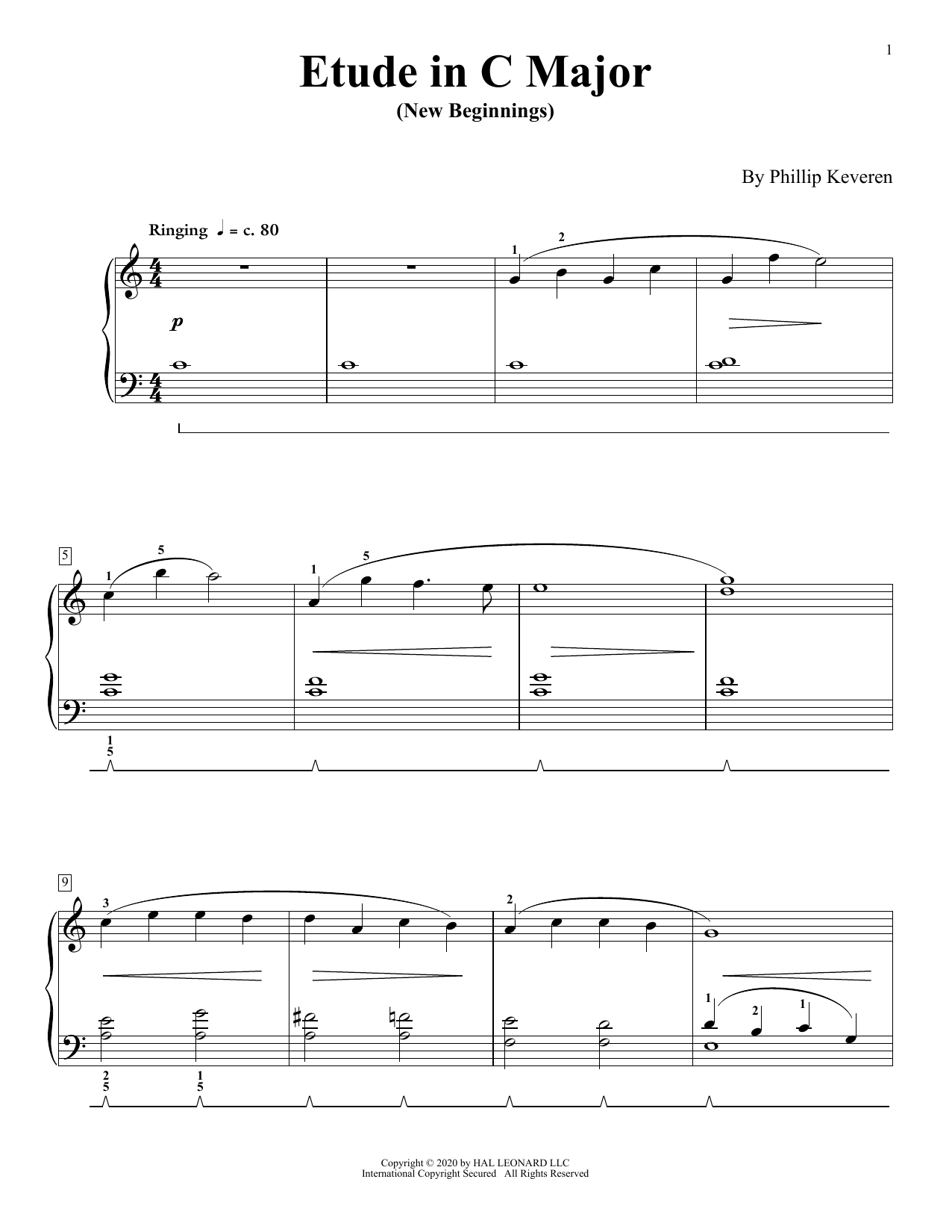 Product gallery: Page 1 of 1 Etude In C Major (New Beginnings), Phillip Keveren
