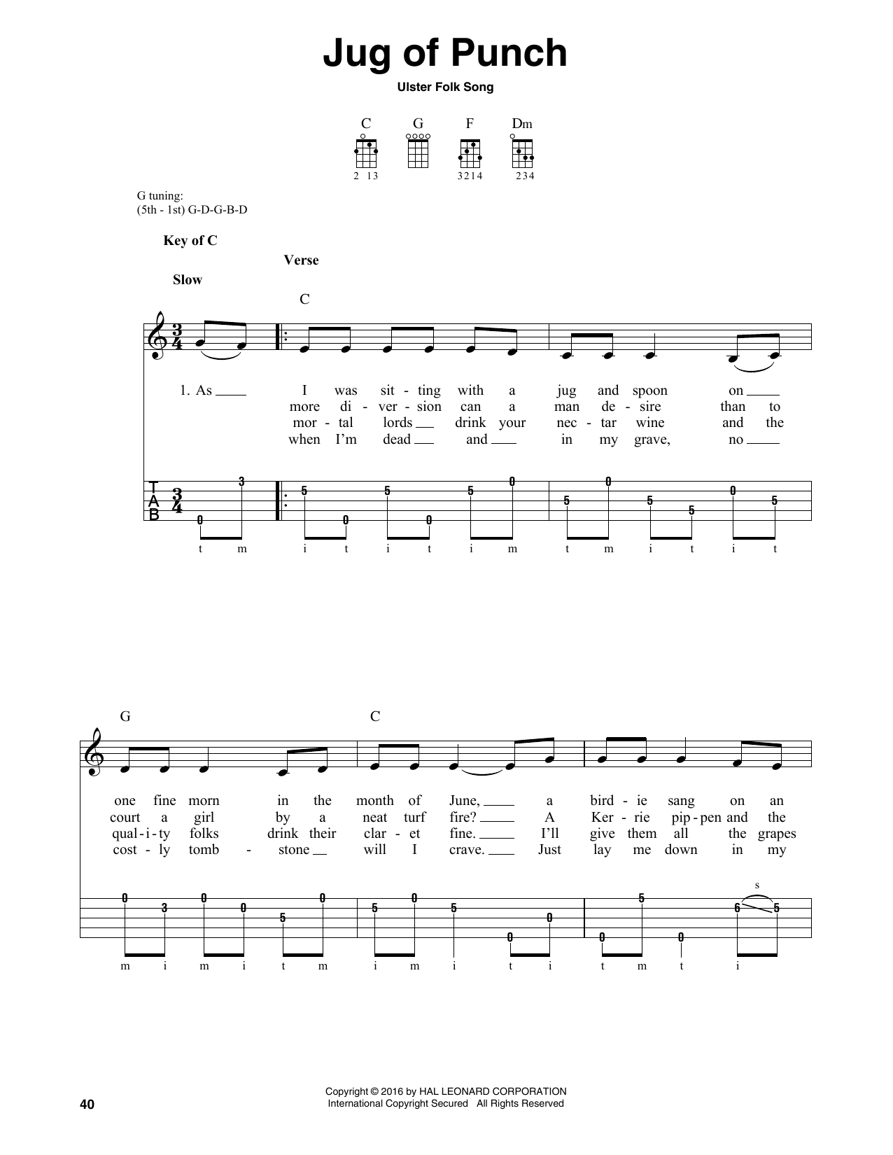 Product gallery: Page 1 of 1 Jug Of Punch, Ulster Folk Song
