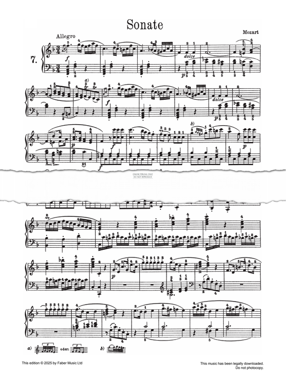 Produktgalerie: Seite 1 von 1 Sonata in F major KV 547a, Wolfgang Amadeus Mozart, Klavier