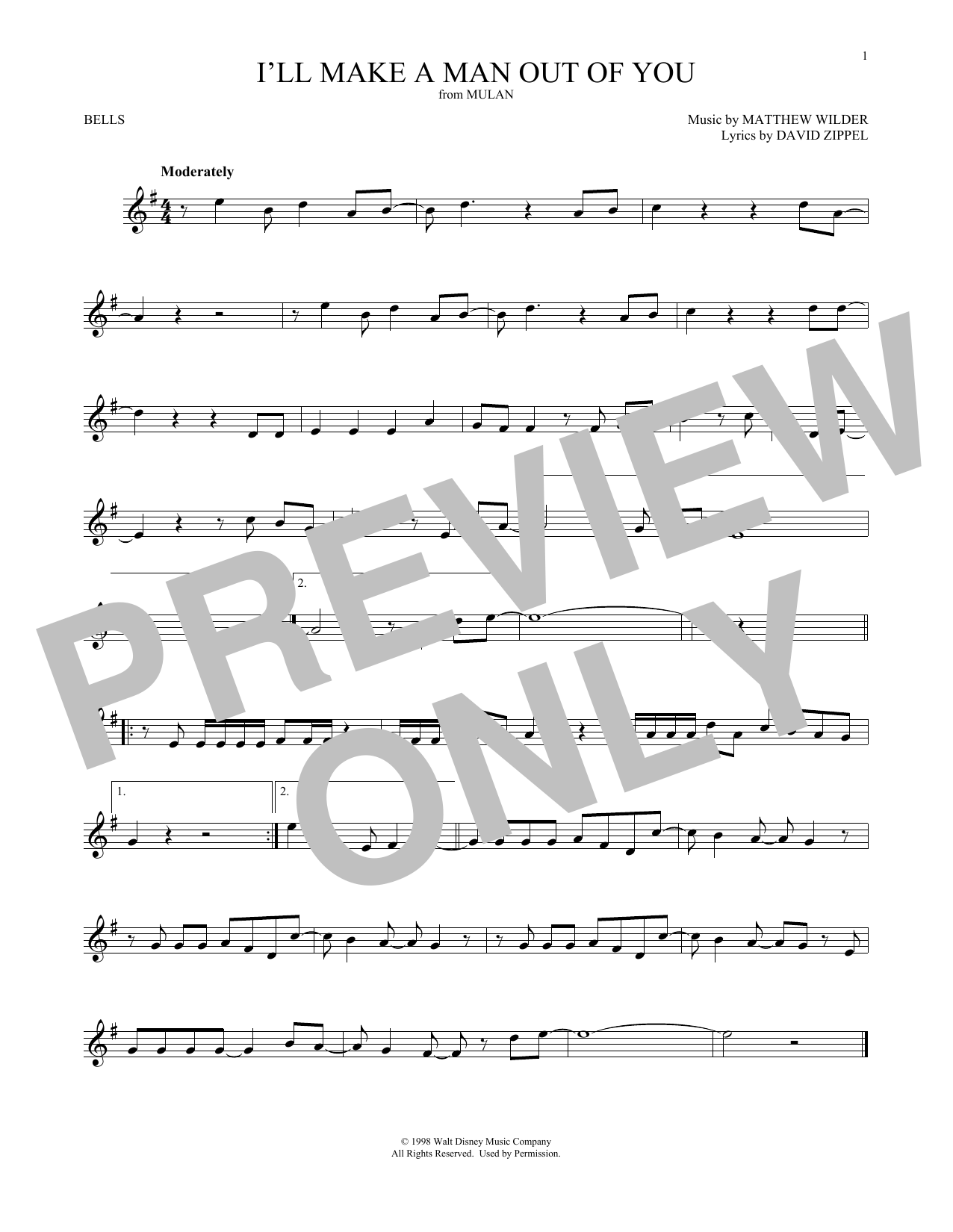 Produktgalerie: Seite 1 von 1 I'll Make A Man Out Of You (from Mulan), David Zippel, Percussion