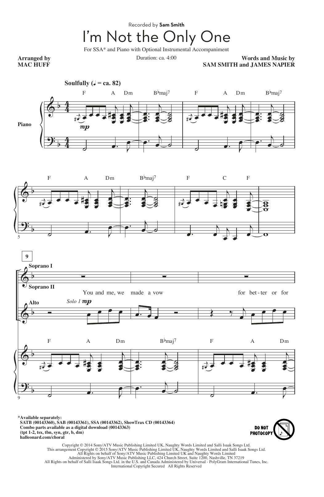 Produktgalerie: Seite 1 von 1 I'm Not The Only One, Mac Huff, Chor