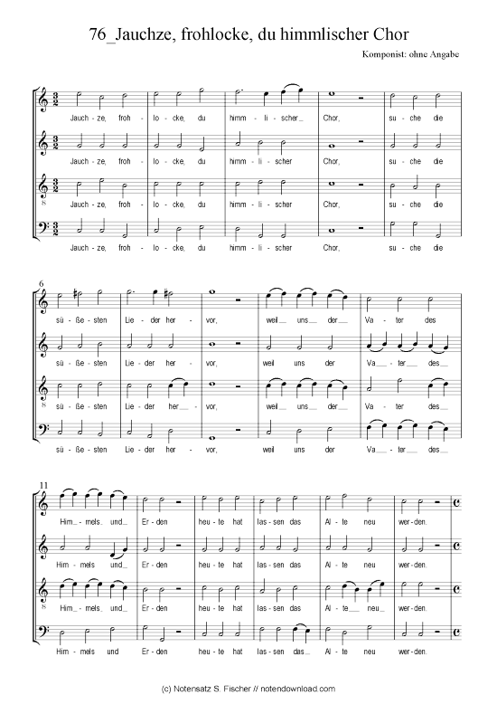 gallery: Jauchze, frohlocke, du himmlischer Chor , , (Gemischter Chor)