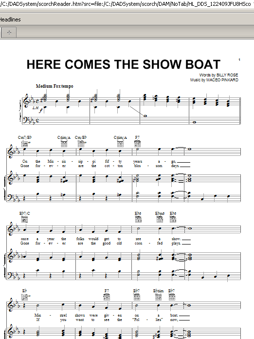 Product gallery: Page 1 of 1 Here Comes The Show Boat, Maceo Pinkard