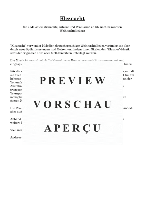 gallery: Kleznacht, , 1st Part In E Flat For Quartet