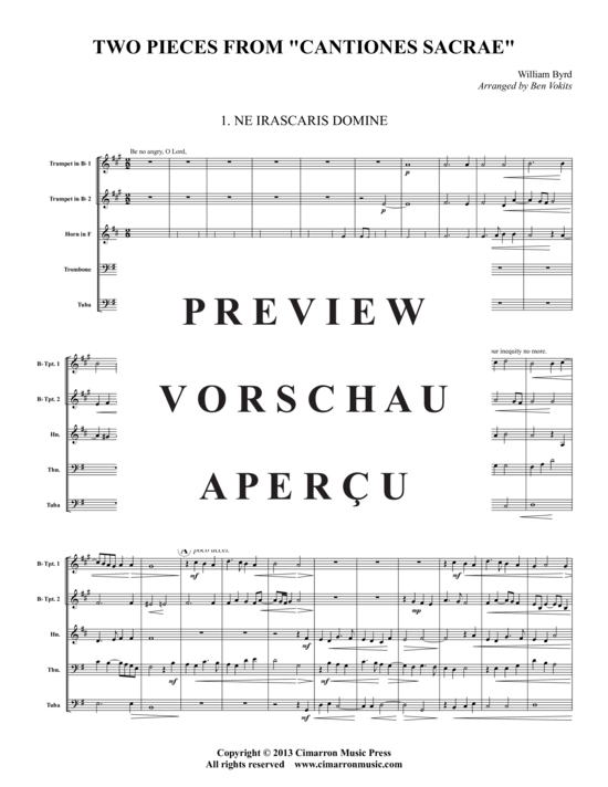 Produktgalerie: Seite 2 von 15 Zwei Stücke aus Cantiones Sacrae , , (Blechbläser-Quintett)